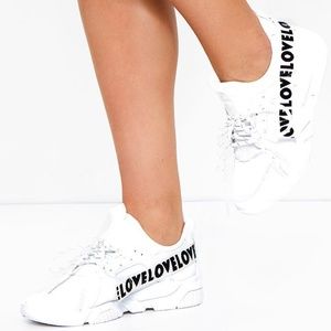 PrettyLittleThing White Sneakers Size: 6 US, 37 EU